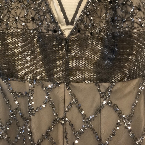 Scala Silver Cocktail Dress, Sz 8 Please Review All Pics No Returns Or Refunds - Picture 5 of 15